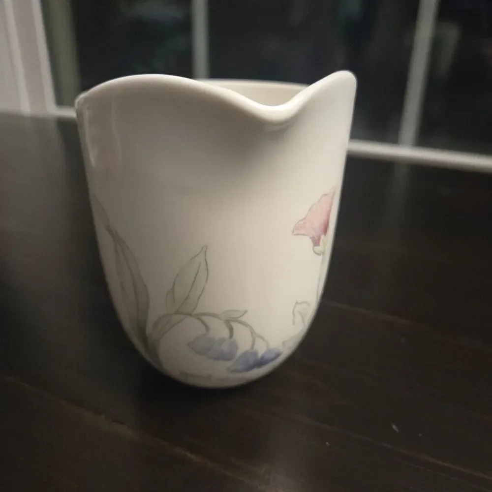 Vintage Lenox USA Artist Sketchbook Creamer 12 Oz Floral Discontinued Piece 4